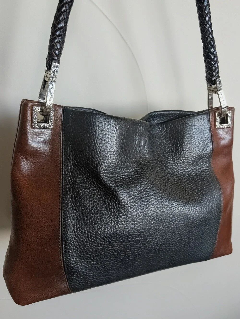 Brighton Bailey Shoulder Bag Ferrara Collection Brown&Black Combo Braided Handle